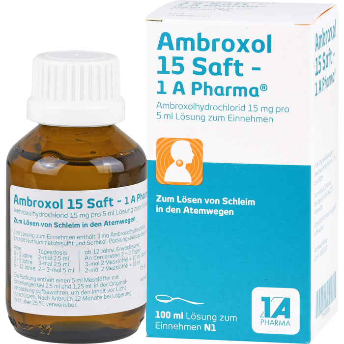 Ambroxol 15 Saft - 1A Pharma Schleimlöser, 100 ml Lösung