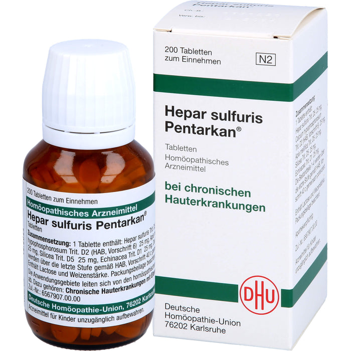 DHU Hepar sulfuris Pentarkan Tabletten bei chronischen Hauterkrankungen, 200 pcs. Tablets