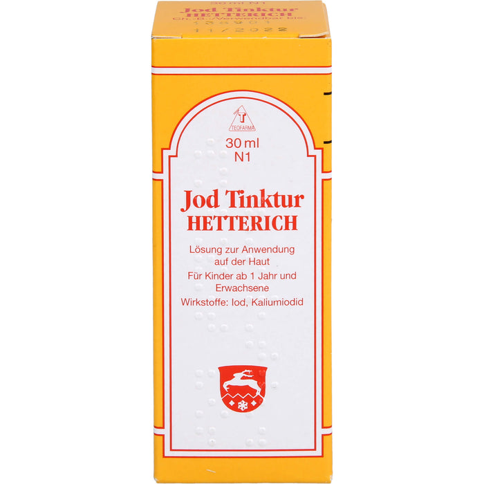 Jodtinktur Hetterich zur Haut- und Wunddesinfektion, 30 ml Solution