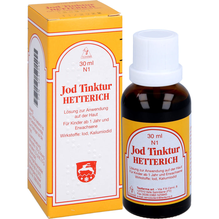 Jodtinktur Hetterich zur Haut- und Wunddesinfektion, 30 ml Solution