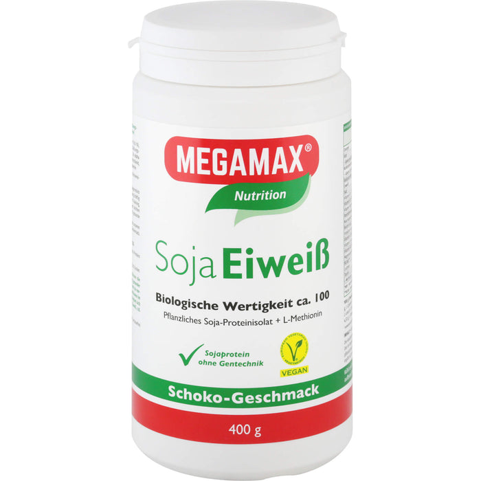 MEGAMAX Nutrition Soja Eiweiß Pulver Schoko-Geschmack, 400 g Powder