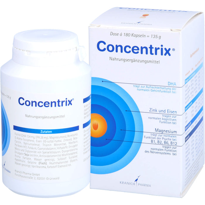 Concentrix Kapseln für Konzentration und Aufmerksamkeit, 180 pcs. Capsules