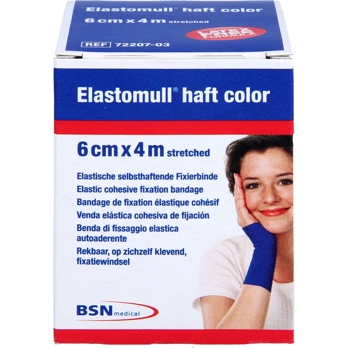 Elastomull haft 4mx6cm color blau, 1 St BIN