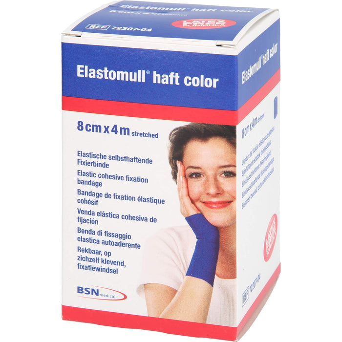 Elastomull haft 4mx8cm color blau, 1 pc Bandage