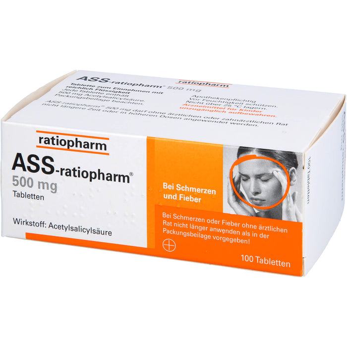 ASS-ratiopharm 500 mg Tabletten, 100 pcs. Tablets