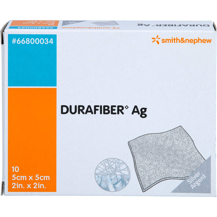 DURAFIBER Ag 5x5 cm Verband, 10 St VER