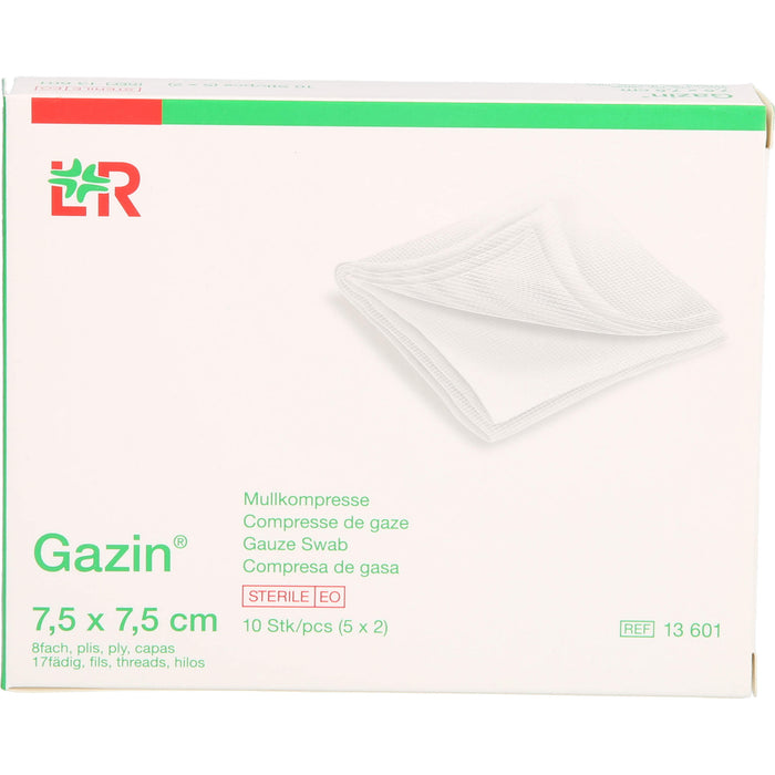 Gazin Kompressen steril 7,5 x 7,5 cm, 10 pcs. Compresses