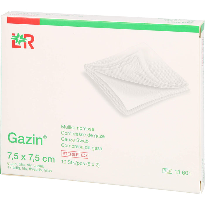 Gazin Kompressen steril 7,5 x 7,5 cm, 10 pcs. Compresses