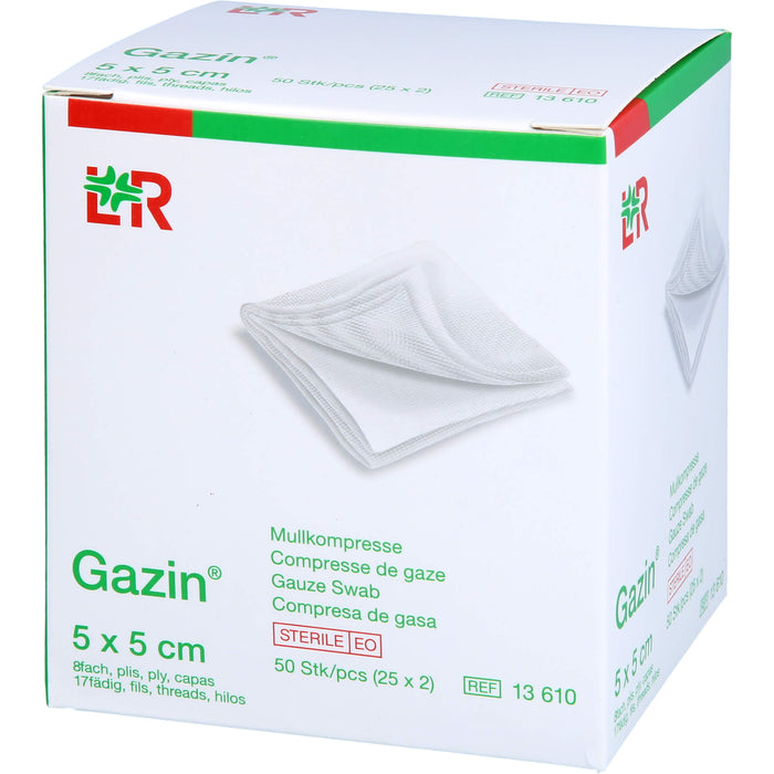 Gazin Kompressen steril 5 x 5 cm, 50 pcs. Compresses