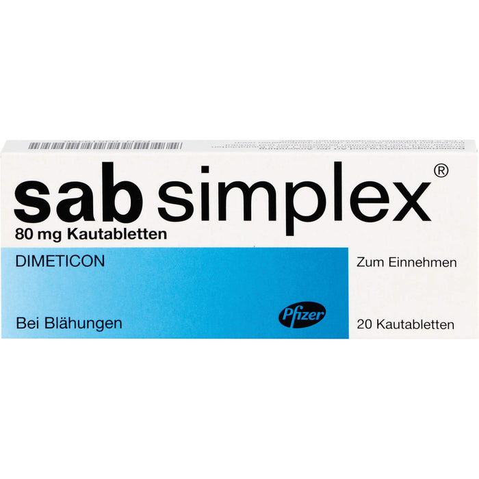 sab simplex Kautabletten bei Blähungen, 20 pcs. Tablets