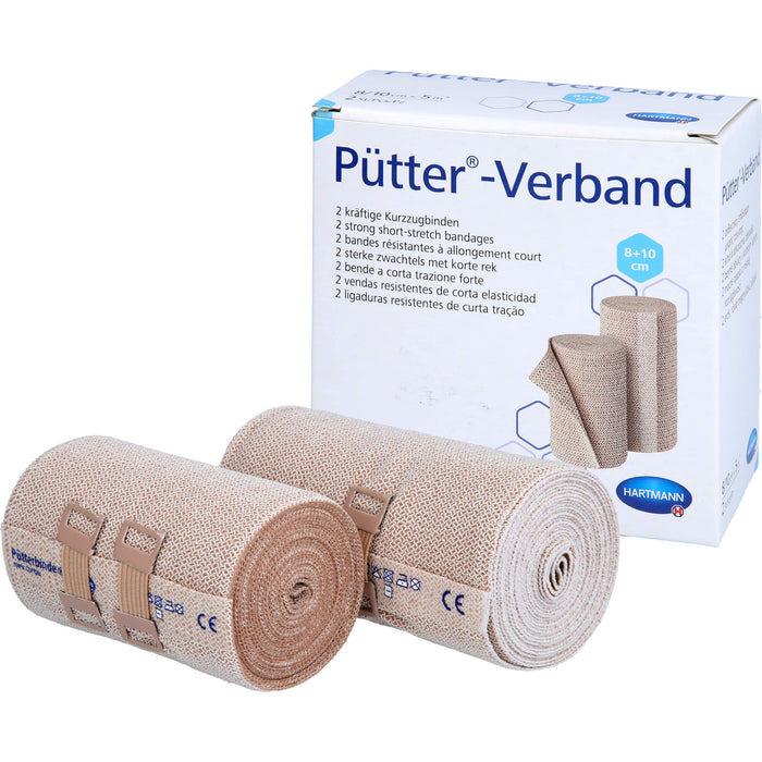 Pütter-Verband kräftige Kurzzugbinden 8 - 10 cm x 5 m, 2 pcs. Pack