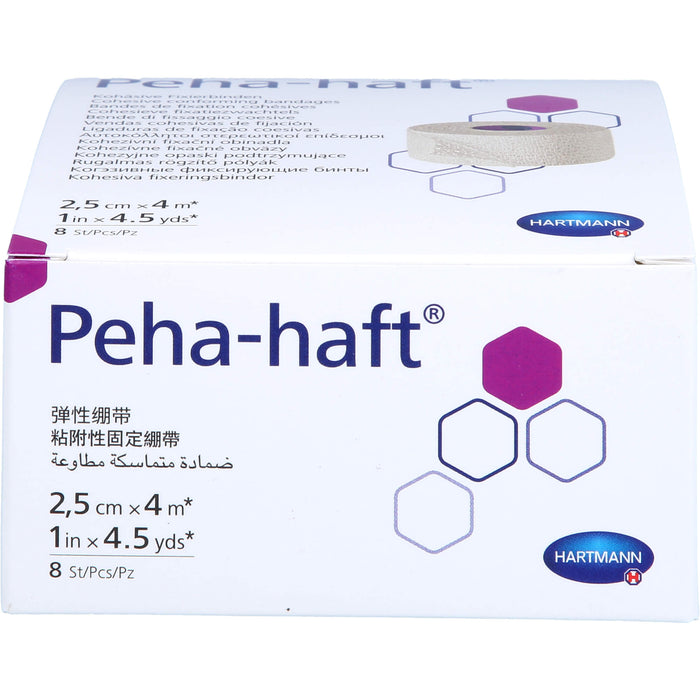 HARTMANN Peha-haft Latexfrei Fixierbinde 2,5 cm x 4 m, 8 pcs. Pack