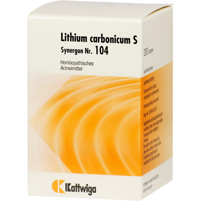 Kattwiga Synergon Nr.104 Lithium carbonicum S Tabletten, 200 pcs. Tablets