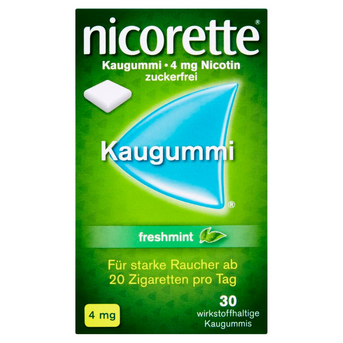 nicorette Kaugummi 4 mg Nicotin zuckerfrei freshmint für starke Raucher, 30 pcs. Chewing gum