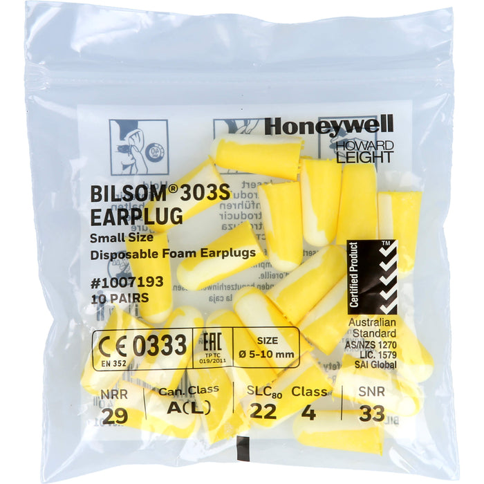 Howard Leight Bilsom 303 Gehörschutzstöpsel Gr. S, 20 pc Bouchons d'oreilles