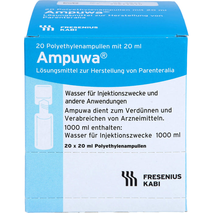 Ampuwa, Lösungsmittel zur Herstellung von Parenteralia Polyethylenampullen, 20 ml, 400 ml Lösung