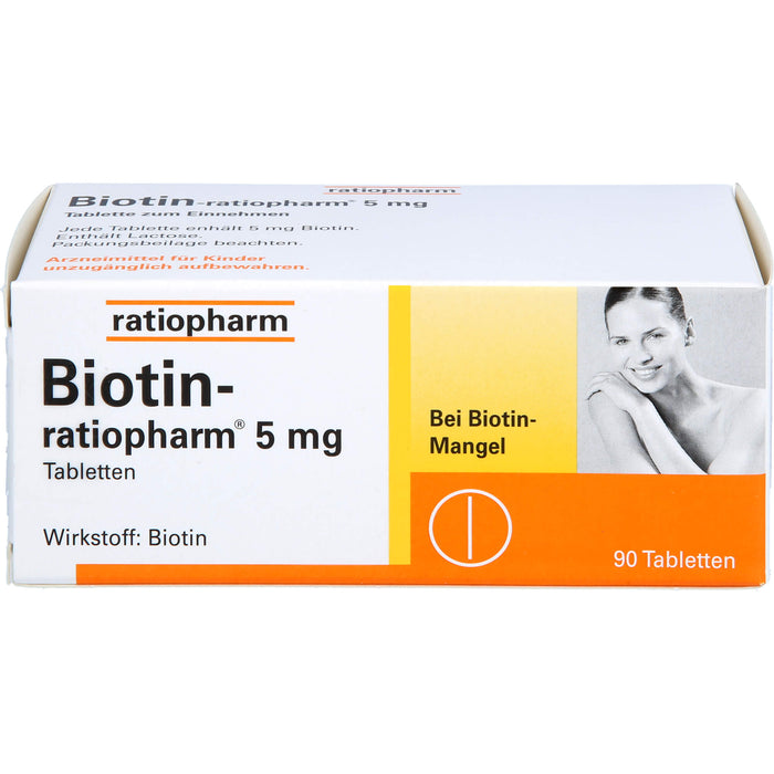 Biotin-ratiopharm 5 mg Tabletten bei Biotin-Mangel, 90 pc Tablettes