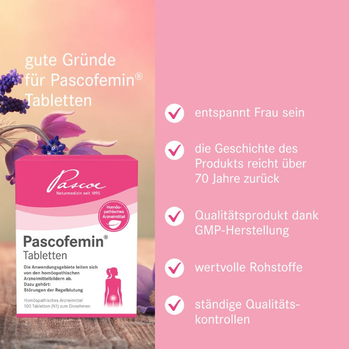 Pascofemin Tabletten bei Störungen der Regelblutung, 100 St. Tabletten