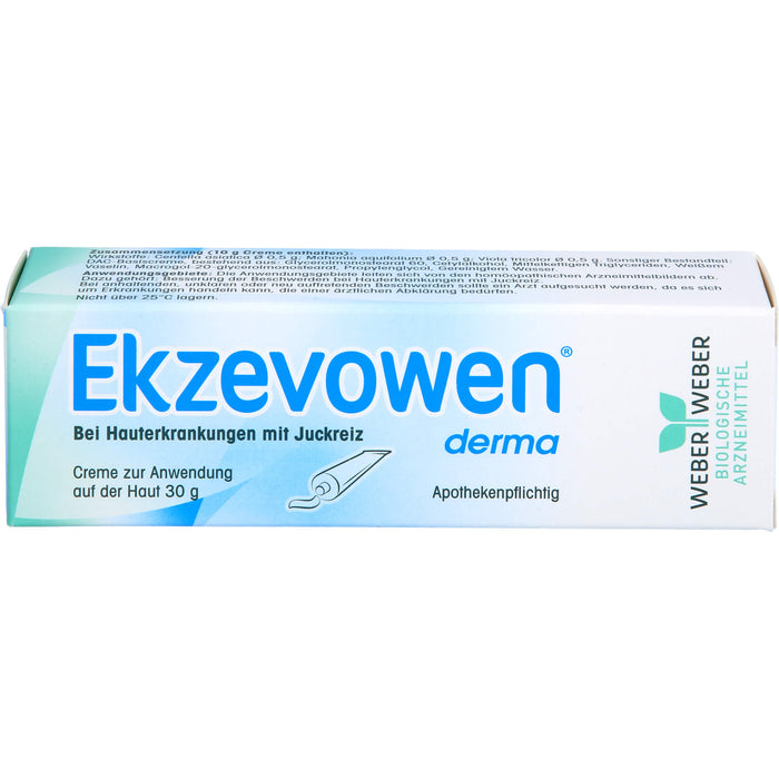 Ekzevowen derma Creme bei Hauterkrankungen mit Juckreiz, 30 g Creme