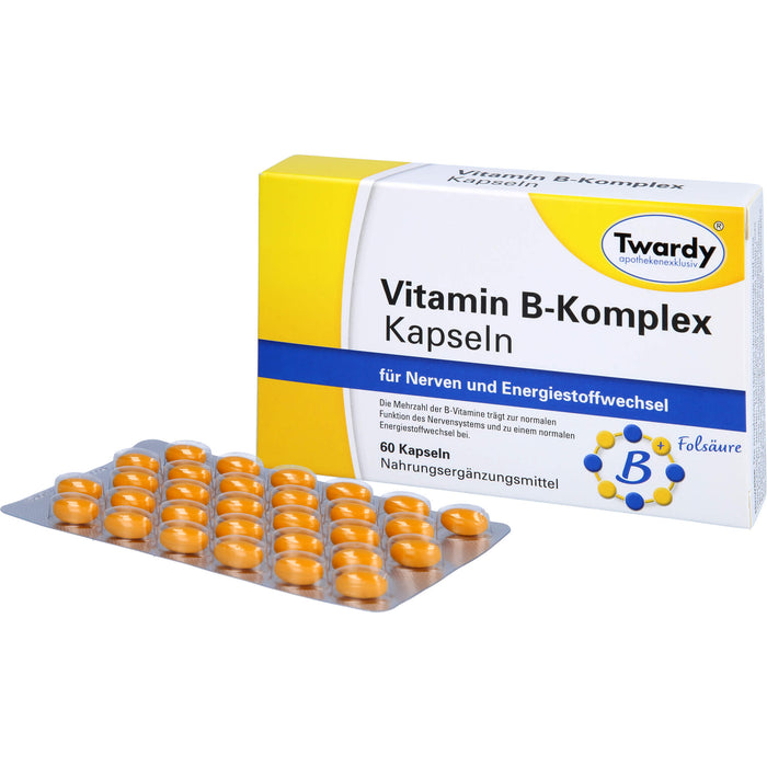 Twardy Vitamin B-Komplex Kapseln für Nerven und Energiestoffwechsel, 60 pcs. Capsules