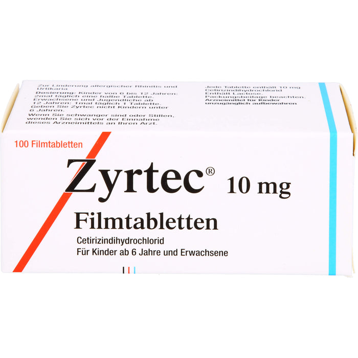 Zyrtec 10 mg Filmtabletten bei Allergien, 100 St. Tabletten