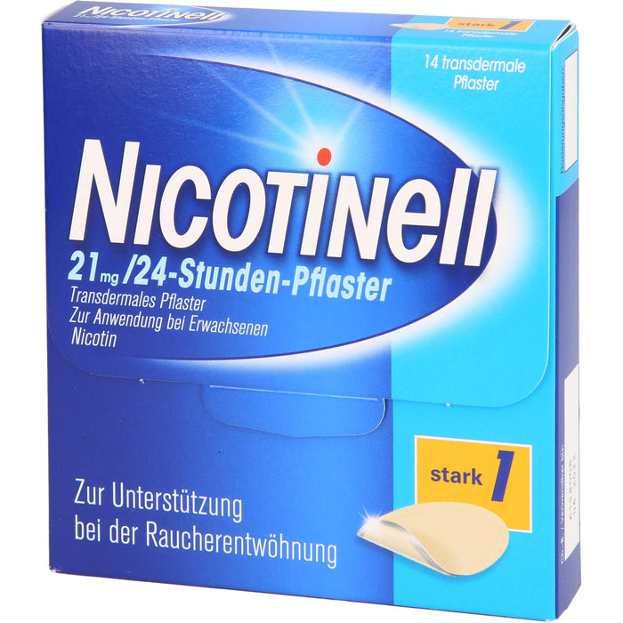 Nicotinell 21 mg/24-Stunden-Pflaster zur Unterstützung bei der Raucherentwöhnung, 14 pc Pansement