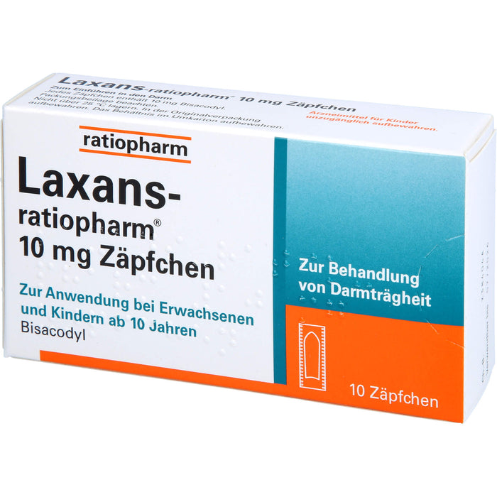 Laxans-ratiopharm Zäpfchen bei Darmträgheit, 10 pc Suppositoires