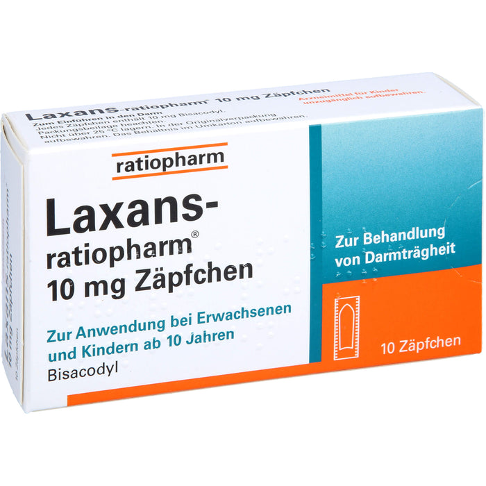 Laxans-ratiopharm Zäpfchen bei Darmträgheit, 10 St. Zäpfchen