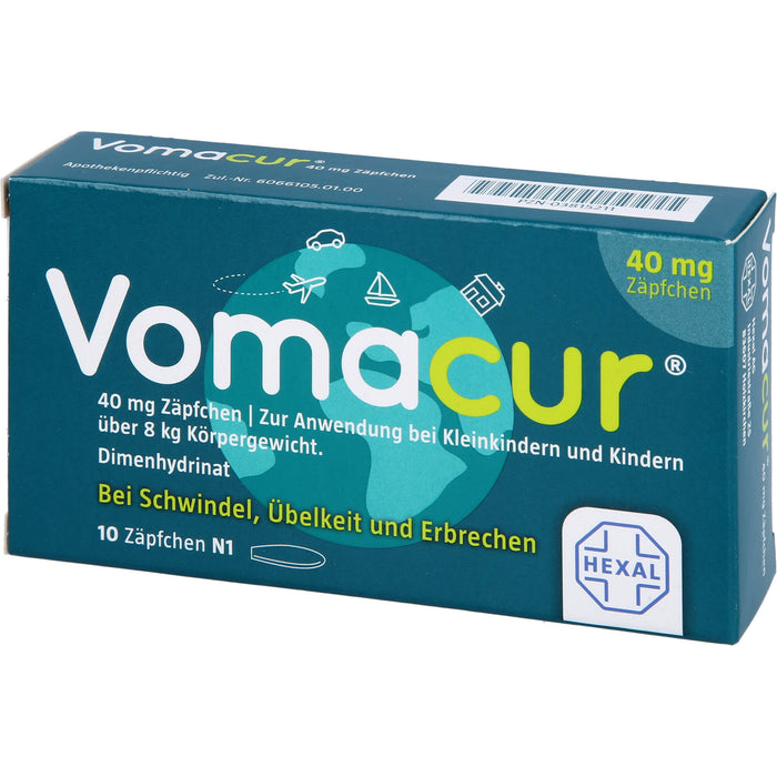 Vomacur 40 mg Zäpfchen, 10 pc Suppositoires