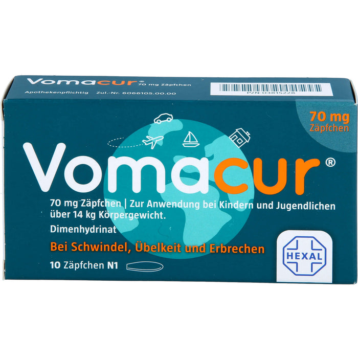 Vomacur 70 mg Zäpfchen, 10 pc Suppositoires