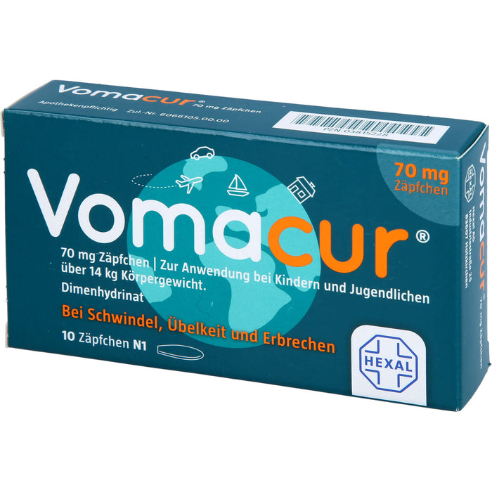 Vomacur 70 mg Zäpfchen, 10 pc Suppositoires