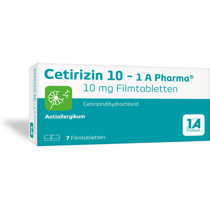 1 A Pharma Cetirizin 10 mg Filmtabletten bei Allergien, 7 St. Tabletten