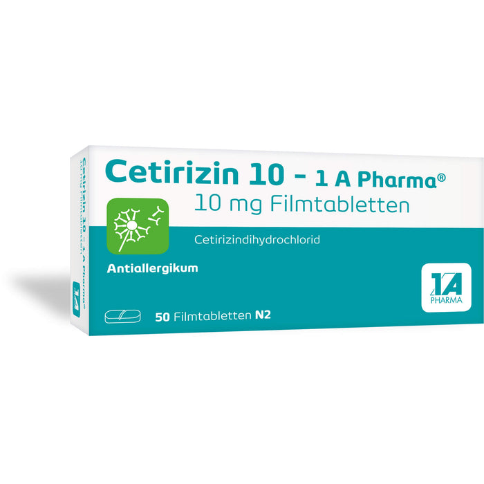 1A Pharma Cetirizin 10 mg Filmtabletten, 50 pc Tablettes