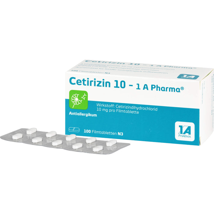 Cetirizin 10 - 1 A Pharma, 10 mg Filmtabletten, 100 St. Tabletten