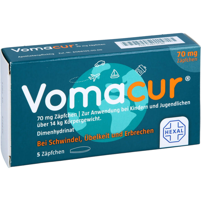 Vomacur 70 mg Zäpfchen, 5 pcs. Suppositories