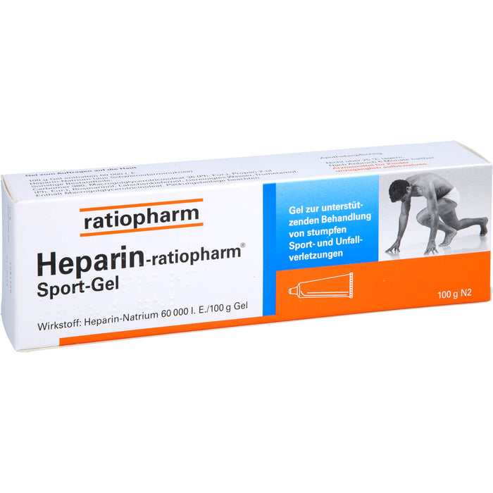 Heparin-ratiopharm Sport-Gel zur unterstützenden Behandlung von stumpfen Sport- und Unfallverletzungen, 100 g Gel