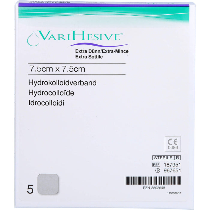 VariHesive extra dünn Hydrokolloidverband 7,5 cm x 7,5 cm, 5 pc Pansements