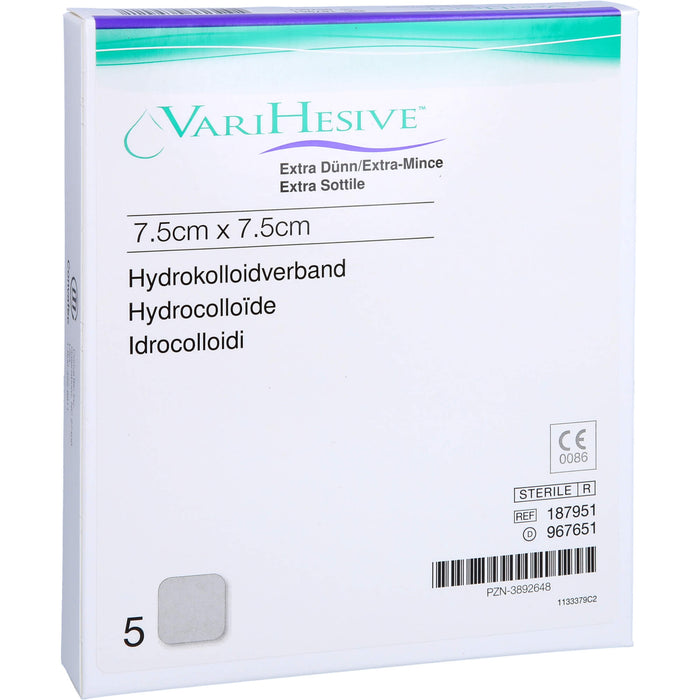 VariHesive extra dünn Hydrokolloidverband 7,5 cm x 7,5 cm, 5 pcs. Wound dressings