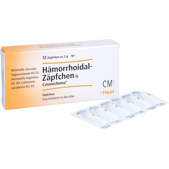 Hämorrhoidal Zäpfchen N Cosmochema, 12 St. Zäpfchen