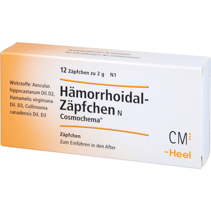 Hämorrhoidal Zäpfchen N Cosmochema, 12 St. Zäpfchen