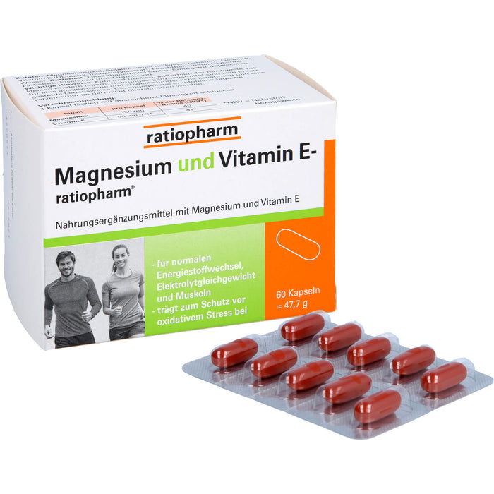 Magnesium und Vitamin E-ratiopharm Kapseln, 60 pc Capsules