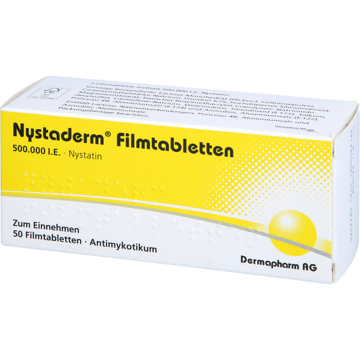 Dermapharm Nystaderm Filmtabletten bei nystatinempfindlicher Hefepilzinfektionen, 50 pc Tablettes