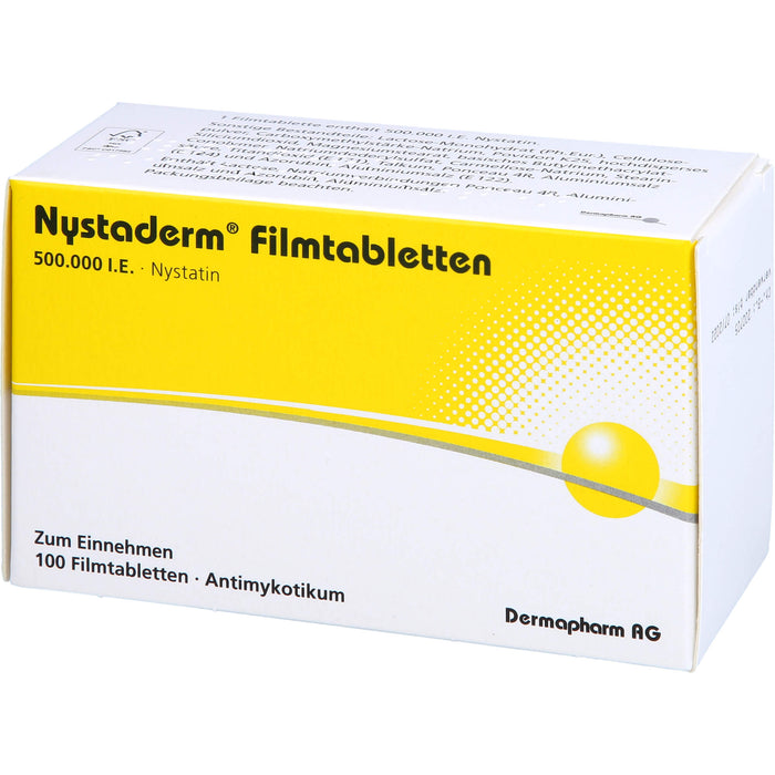 Nystaderm Filmtabletten bei nachgewiesener nystatinempfindlicher Hefepilzinfektionen, 100 pc Tablettes