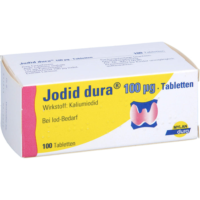 Jodid dura 100 µg Tabletten zur Prophylaxe eines Iodmangels, 100 pc Tablettes