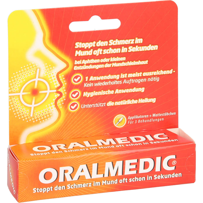 ORALMEDIC Applikatoren und Wattestäbchen bei Aphthen, 3 pc Ensemble