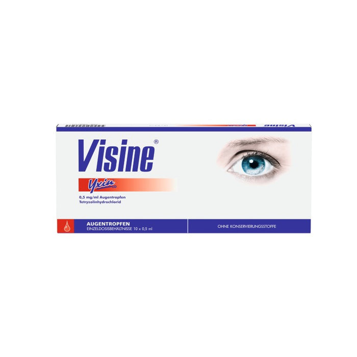 Visine Yxin ED Augentropfen bei Augenreizungen, 10 pc Pipettes à dose unique