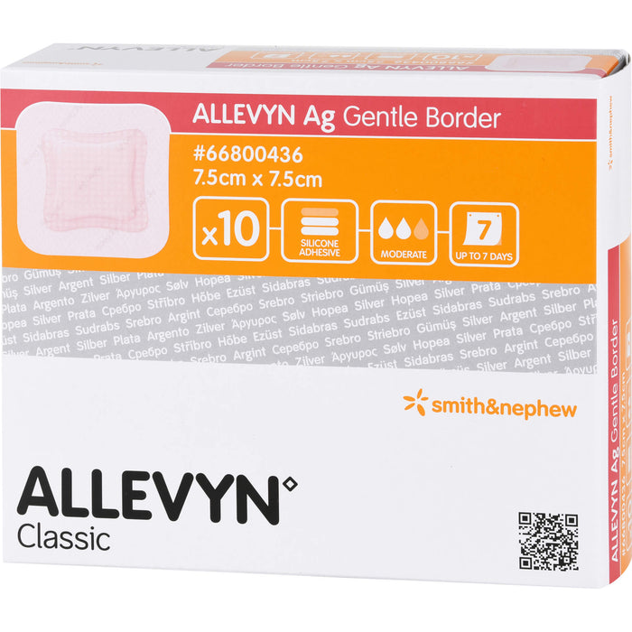 ALLEVYN Ag Gentle Border 7,5x7,5cm Wundverband, 10 St VER