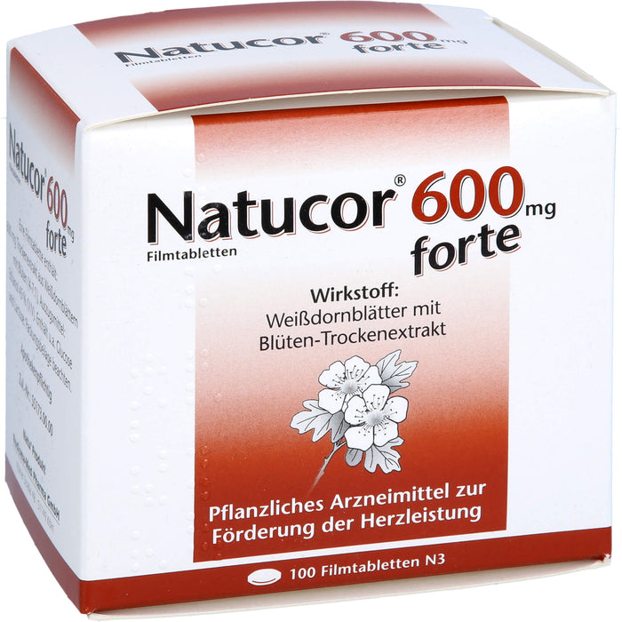 Natucor 600 mg forte Filmtabletten zur Förderung der Herzleistung, 100 pcs. Tablets