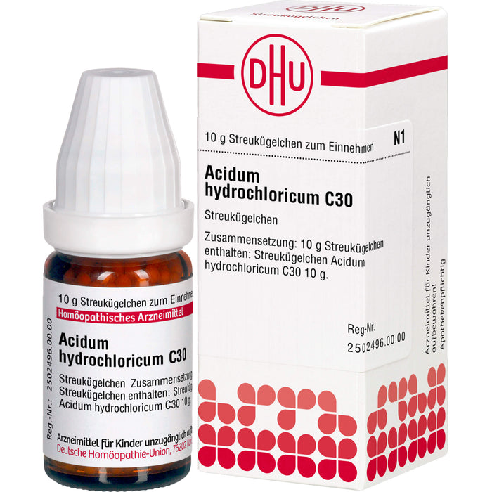 DHU Acidum hydrochloricum C30 Streukügelchen, 10 g Globuli