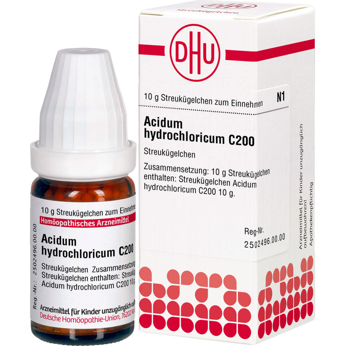 DHU Acidum hydrochloricum C200 Streukügelchen, 10 g Globules